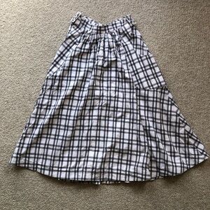 Steven Alan Margot Skirt White Grey Plaid pockets
